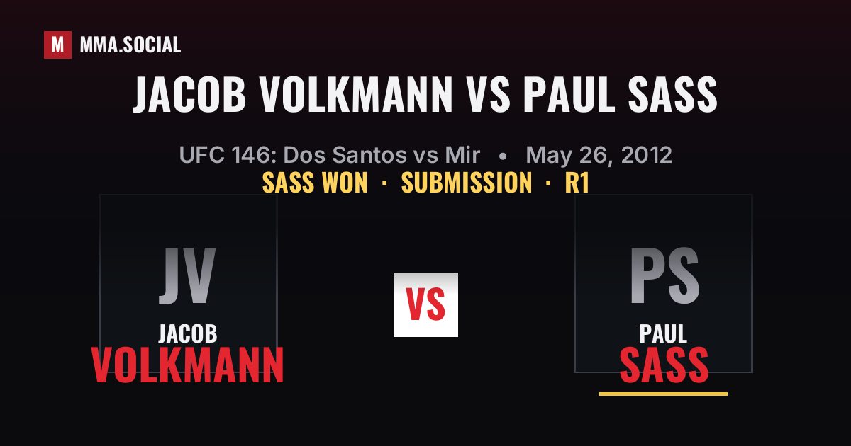 Jacob Volkmann vs Paul Sass - UFC 146 Result | MMA.SOCIAL