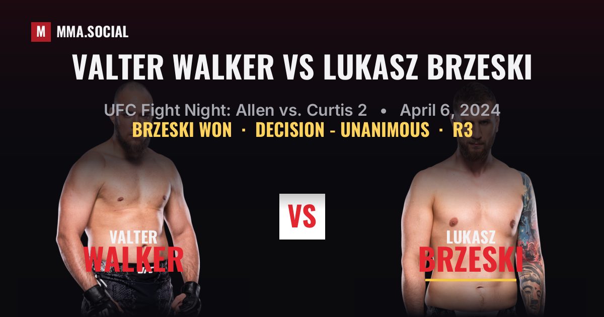 Valter Walker vs Lukasz Brzeski - UFC Fight Night | MMA.SOCIAL