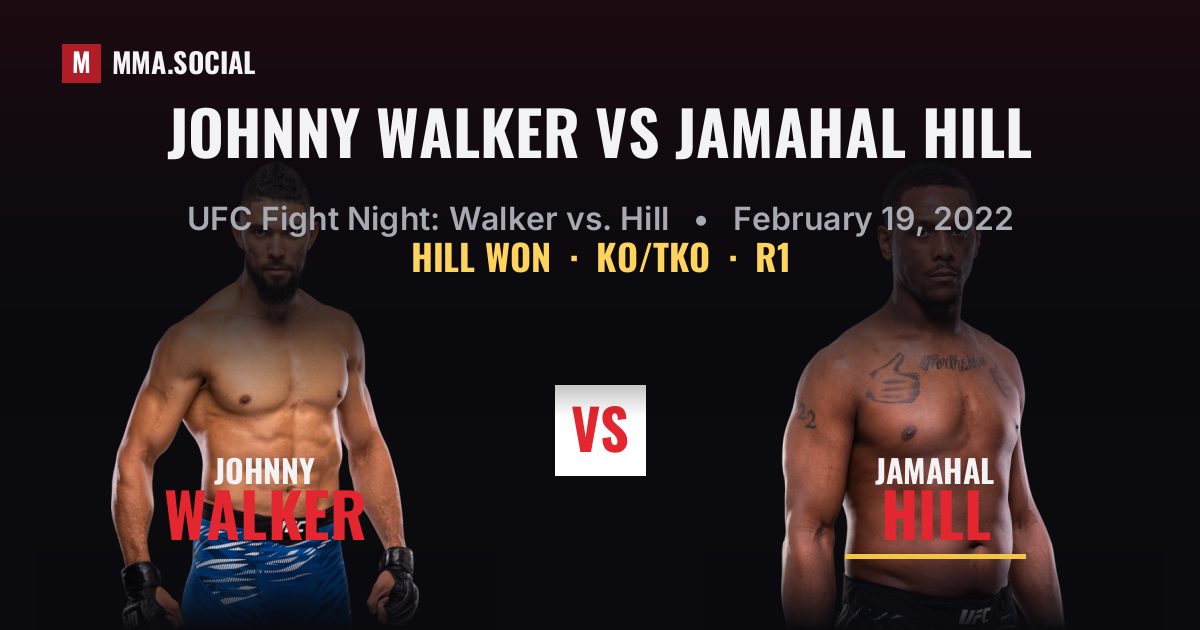 Johnny Walker vs Jamahal Hill - UFC Fight Night | MMA.SOCIAL