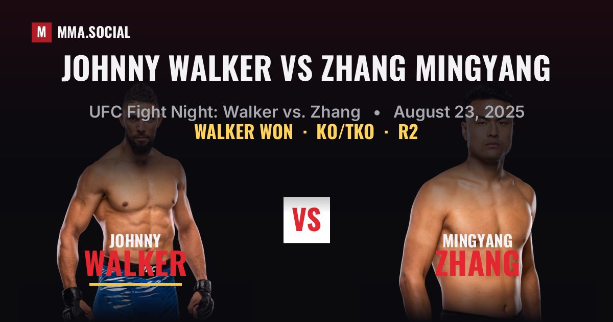 Johnny Walker vs Zhang Mingyang - UFC Fight Night | MMA.SOCIAL