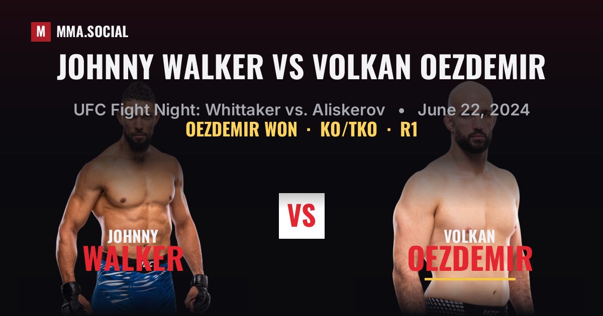 Johnny Walker vs Volkan Oezdemir - UFC Fight Night | MMA.SOCIAL