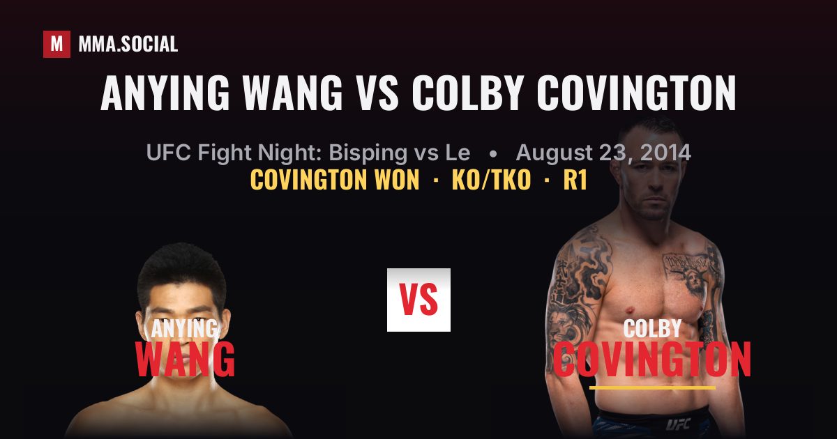 Anying Wang vs Colby Covington - UFC Fight Night | MMA.SOCIAL