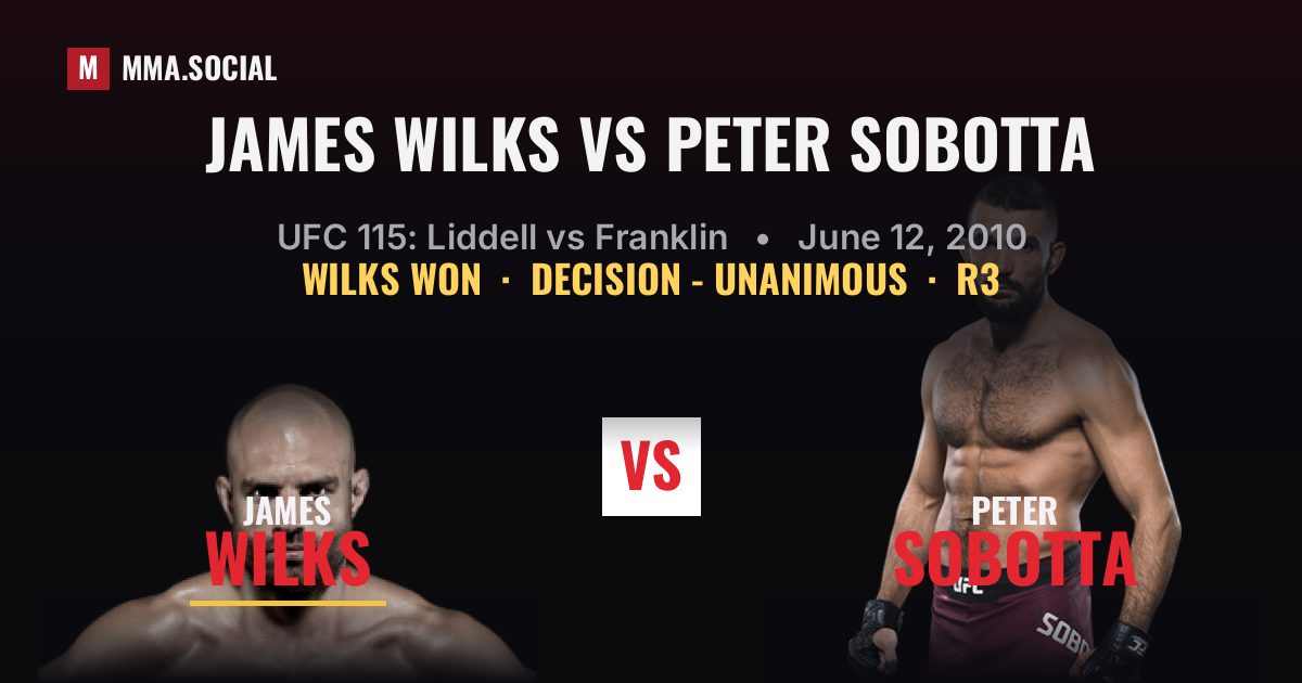 James Wilks vs Peter Sobotta - UFC 115 Scorecard | MMA.SOCIAL
