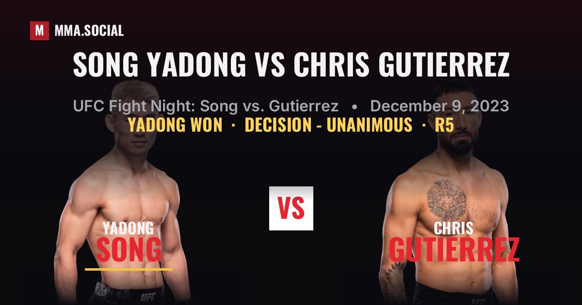 Song Yadong vs Chris Gutierrez - UFC Fight Night | MMA.SOCIAL