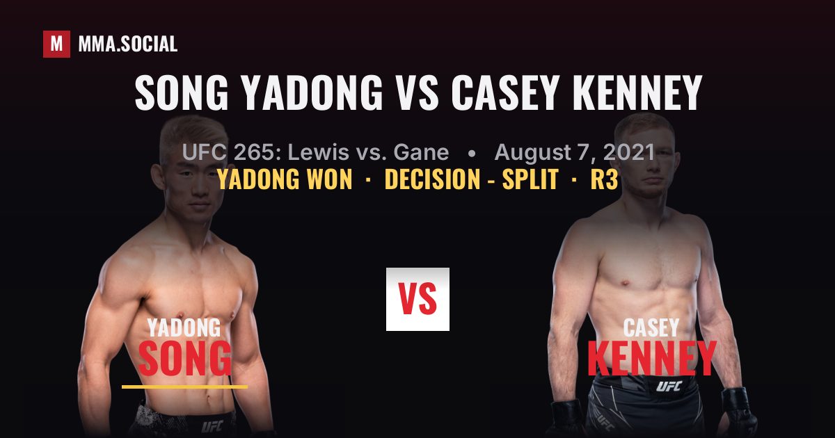 Song Yadong vs Casey Kenney - UFC 265 Scorecard | MMA.SOCIAL
