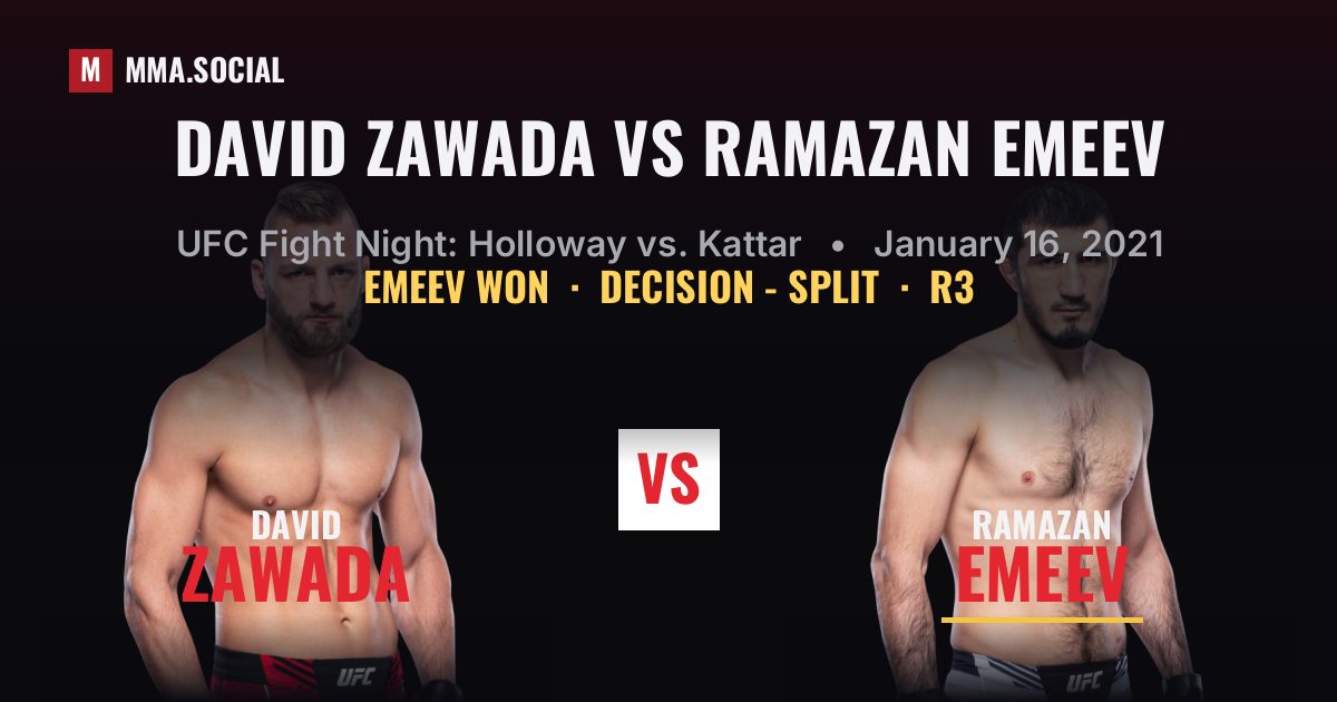 David Zawada vs Ramazan Emeev - UFC Fight Night | MMA.SOCIAL