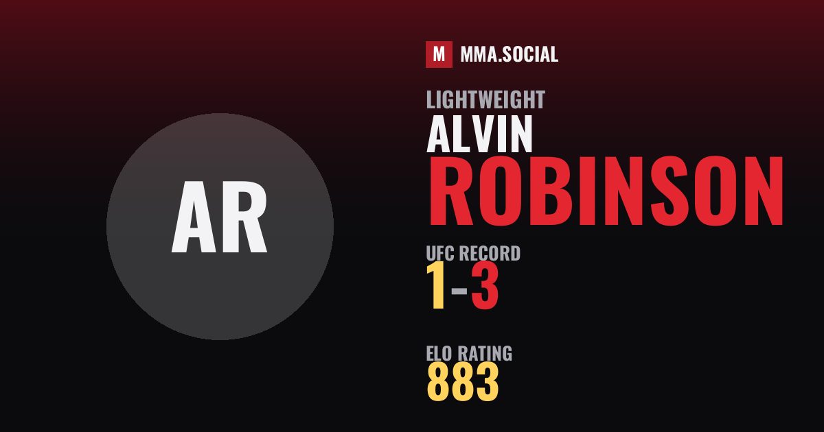 Alvin Robinson — UFC fighter profile, record 1-3