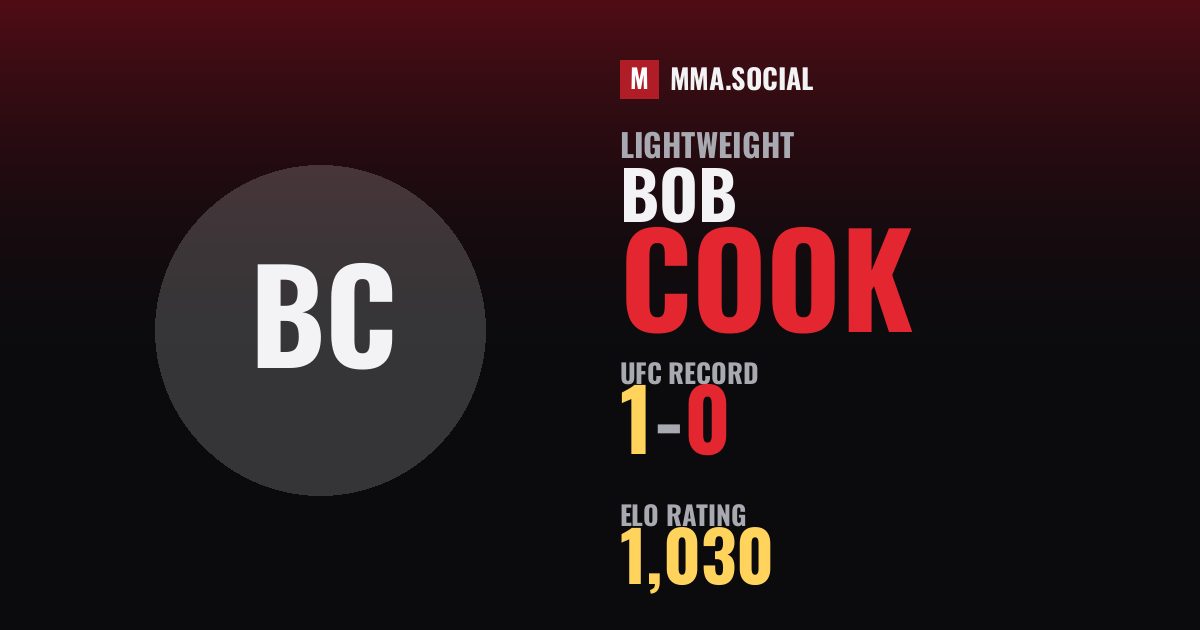 Bob Cook — UFC fighter profile, record 1-0