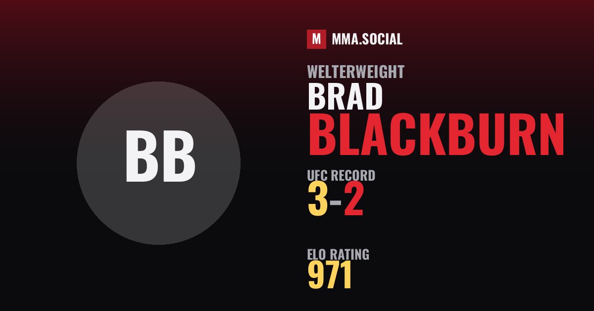 Brad Blackburn — UFC fighter profile, record 3-2