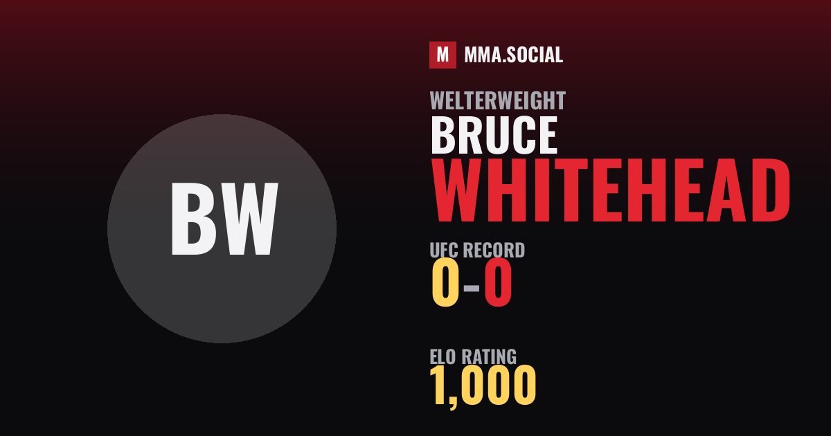 Bruce Whitehead — UFC fighter profile, record 0-0