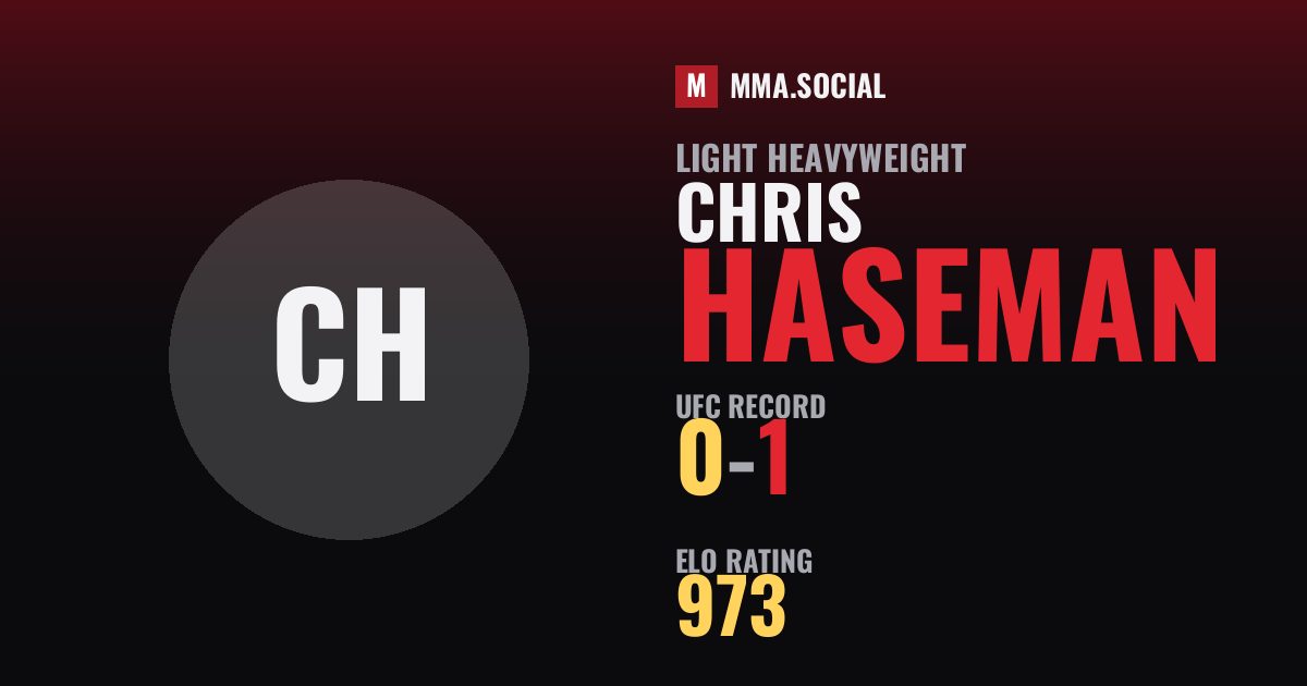 Chris Haseman — UFC fighter profile, record 0-1