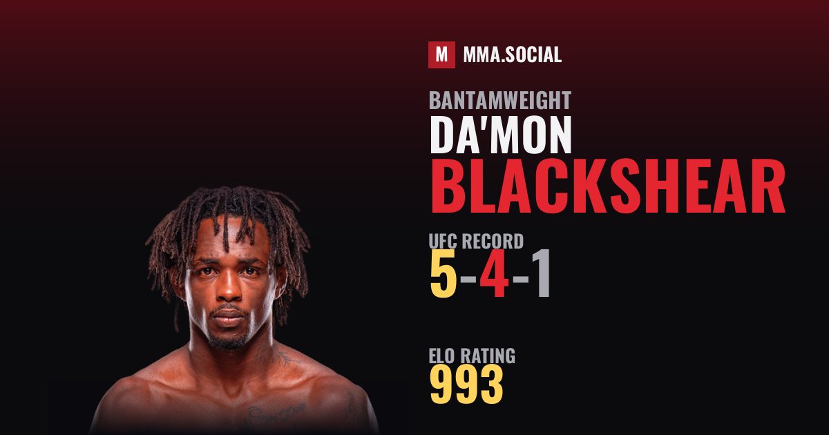 Da'Mon Blackshear — UFC fighter profile, record 5-4-1