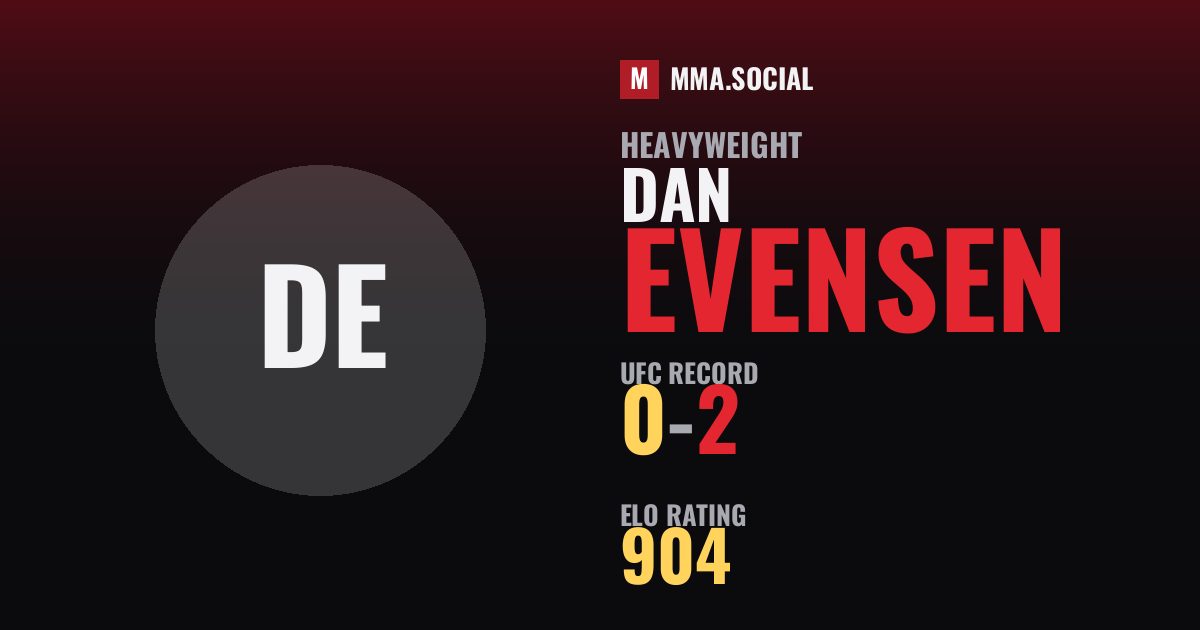 Dan Evensen — UFC fighter profile, record 0-2