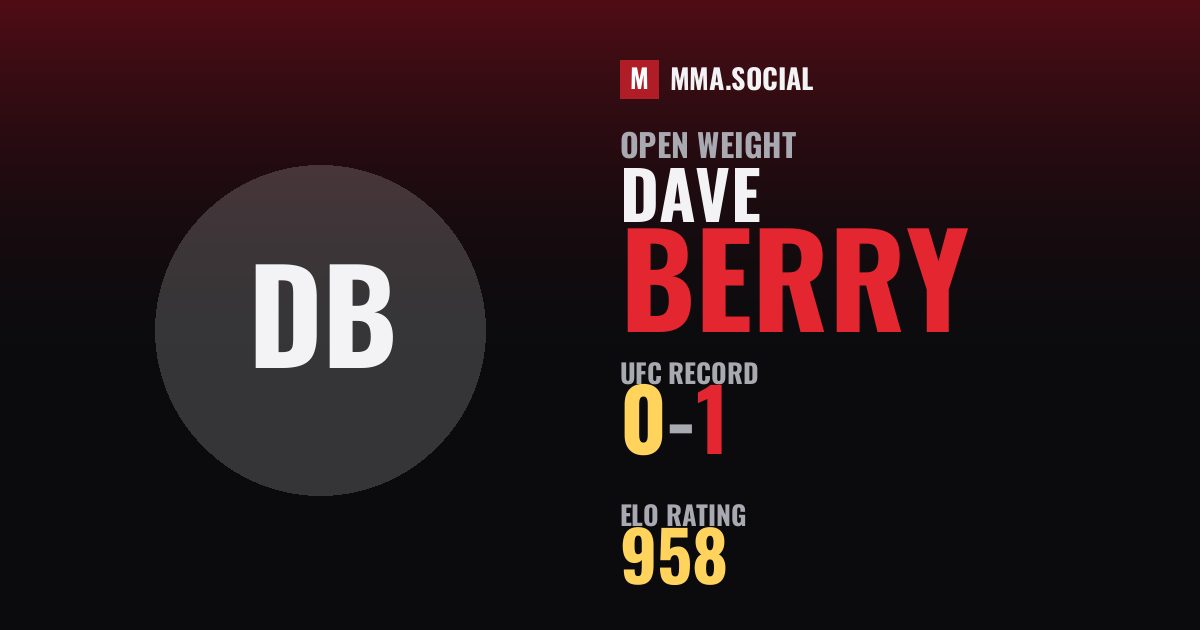 Dave Berry — UFC fighter profile, record 0-1