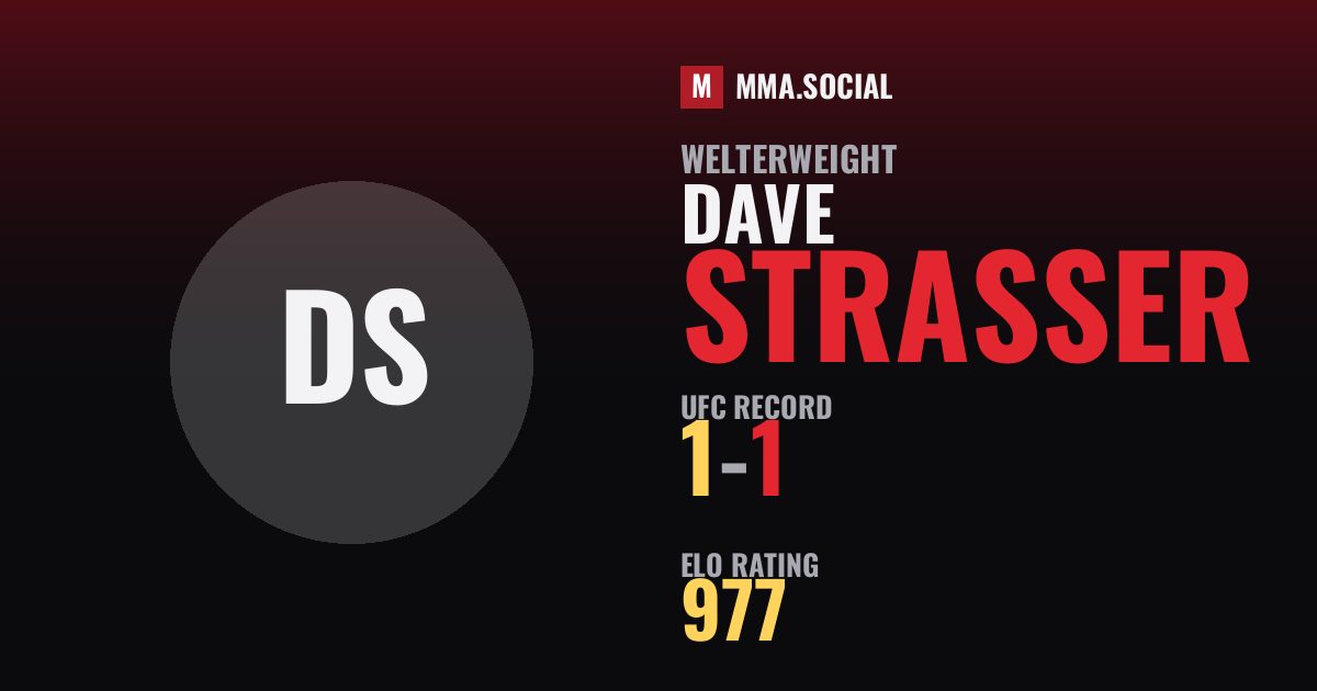 Dave Strasser — UFC fighter profile, record 1-1