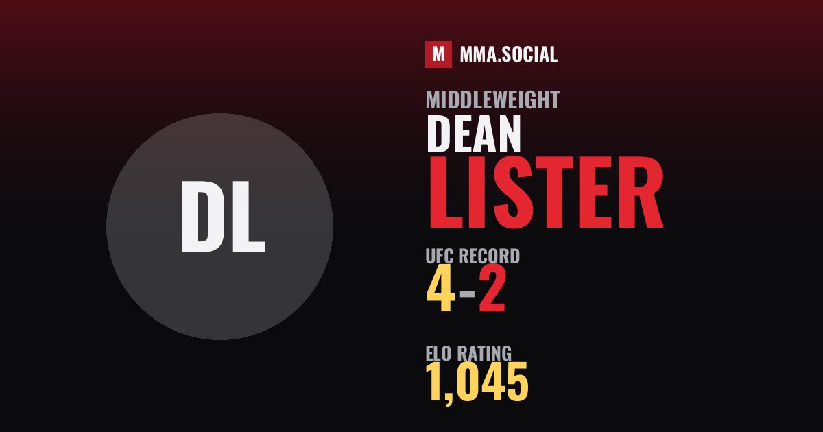 Dean Lister — UFC fighter profile, record 4-2