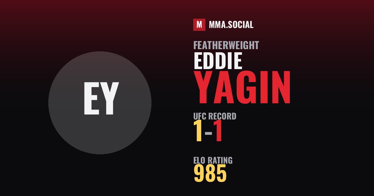 Eddie Yagin — UFC fighter profile, record 1-1