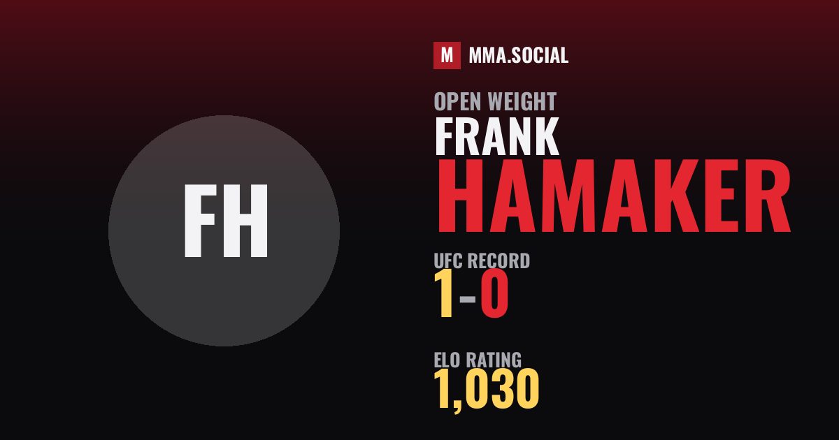 Frank Hamaker — UFC fighter profile, record 1-0