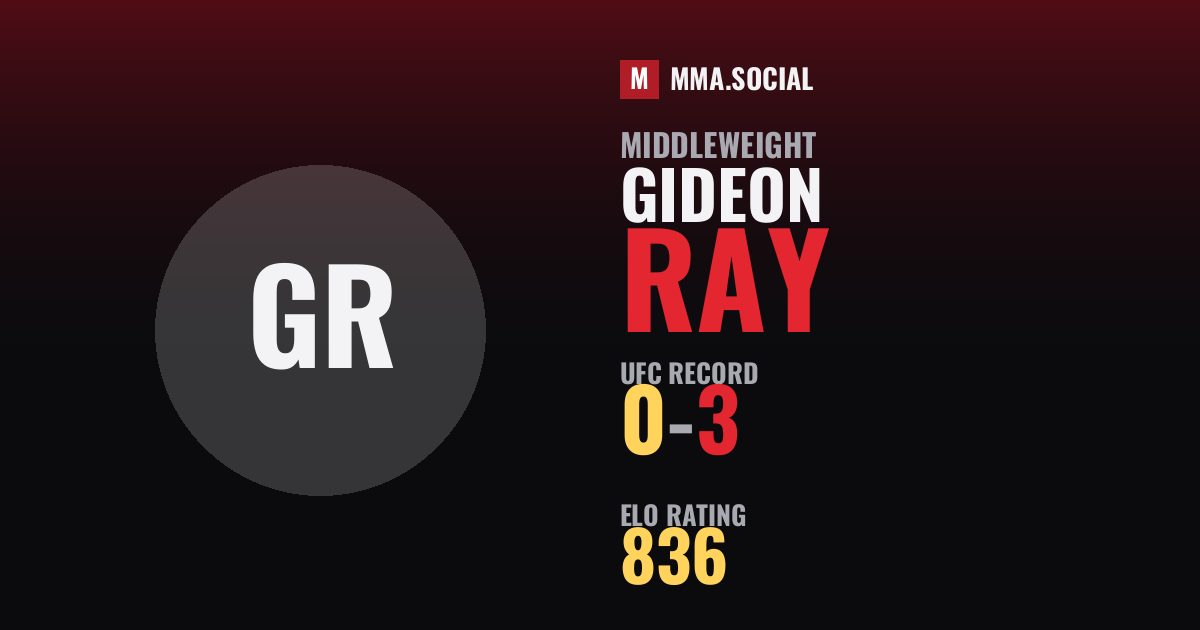 Gideon Ray — UFC fighter profile, record 0-3