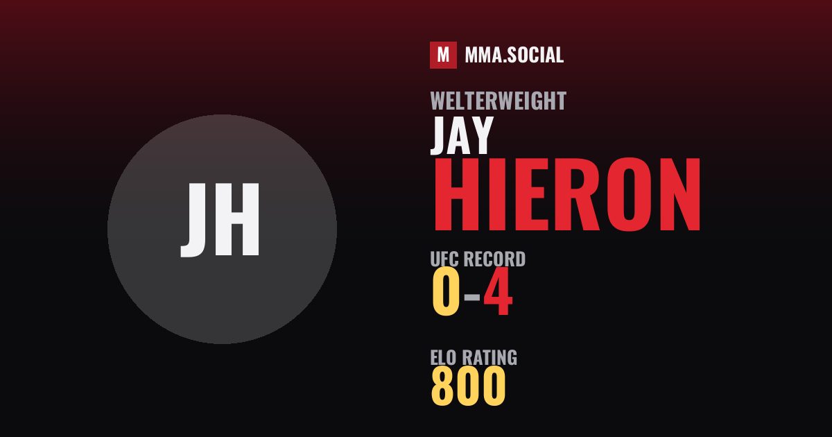 Jay Hieron — UFC fighter profile, record 0-4