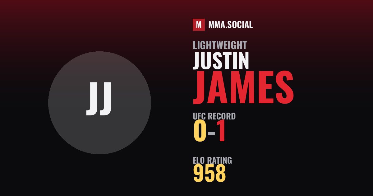 Justin James — UFC fighter profile, record 0-1