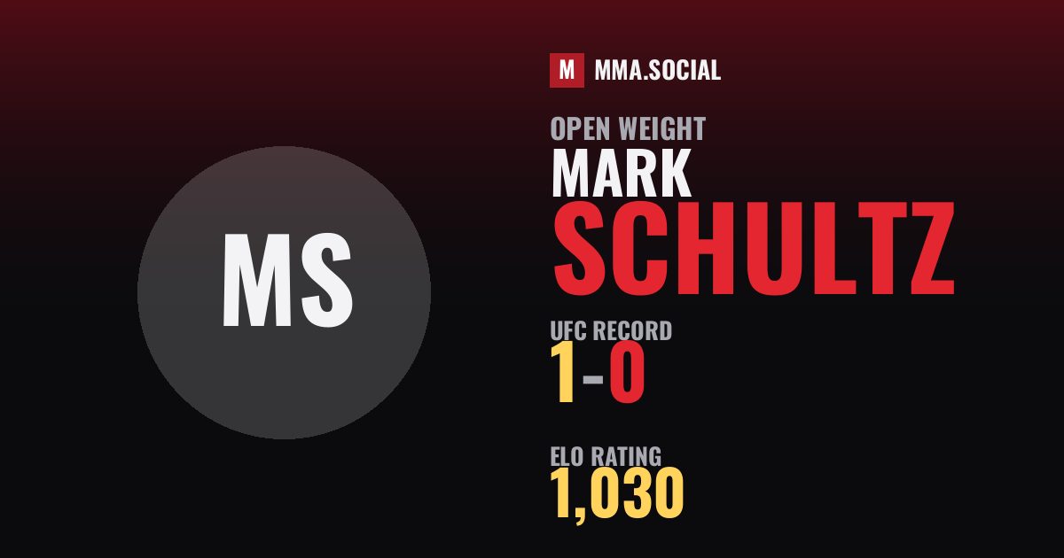Mark Schultz — UFC fighter profile, record 1-0