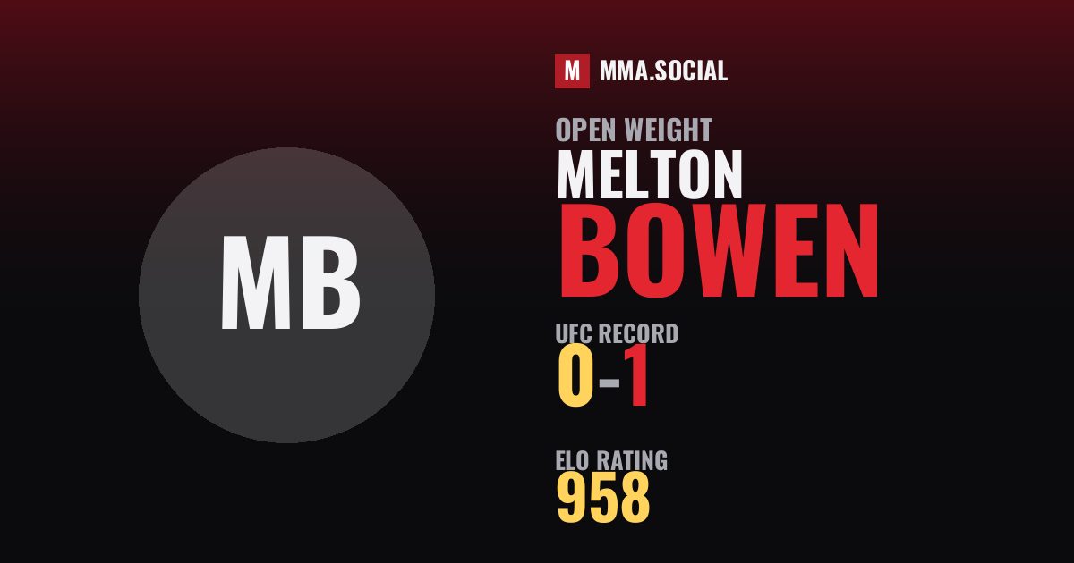 Melton Bowen — UFC fighter profile, record 0-1