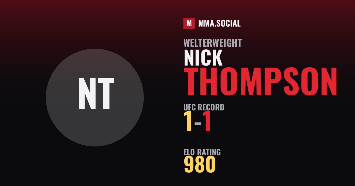 Nick Thompson — UFC fighter profile, record 1-1