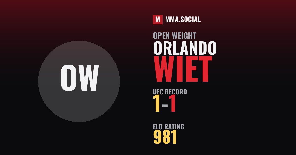 Orlando Wiet — UFC fighter profile, record 1-1