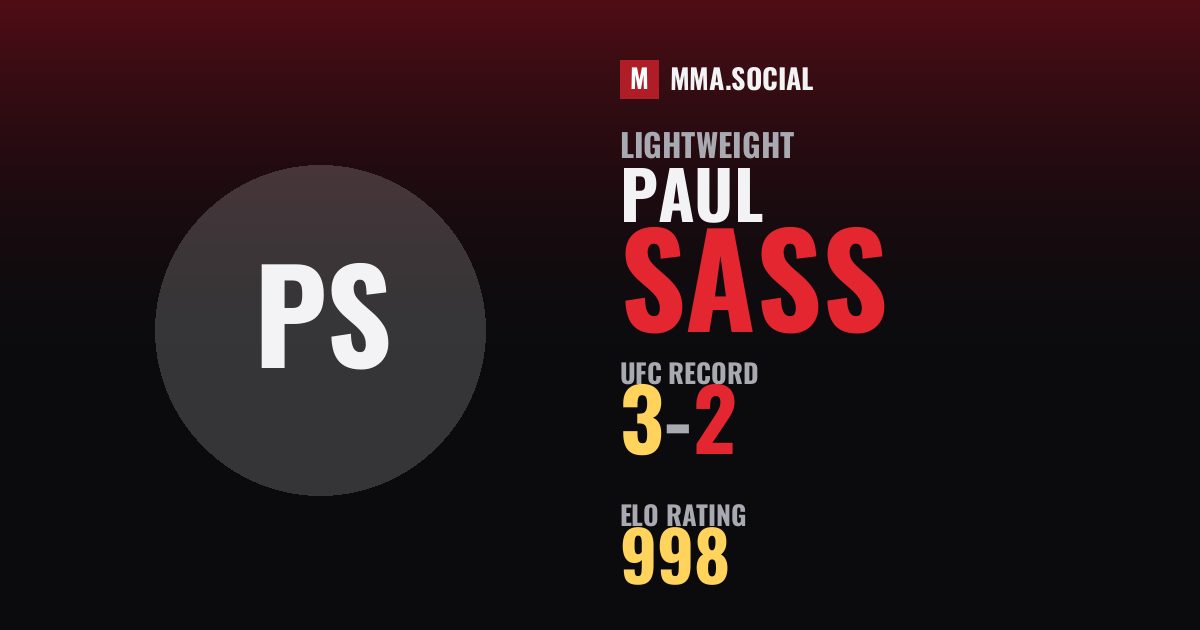Paul Sass — UFC fighter profile, record 3-2