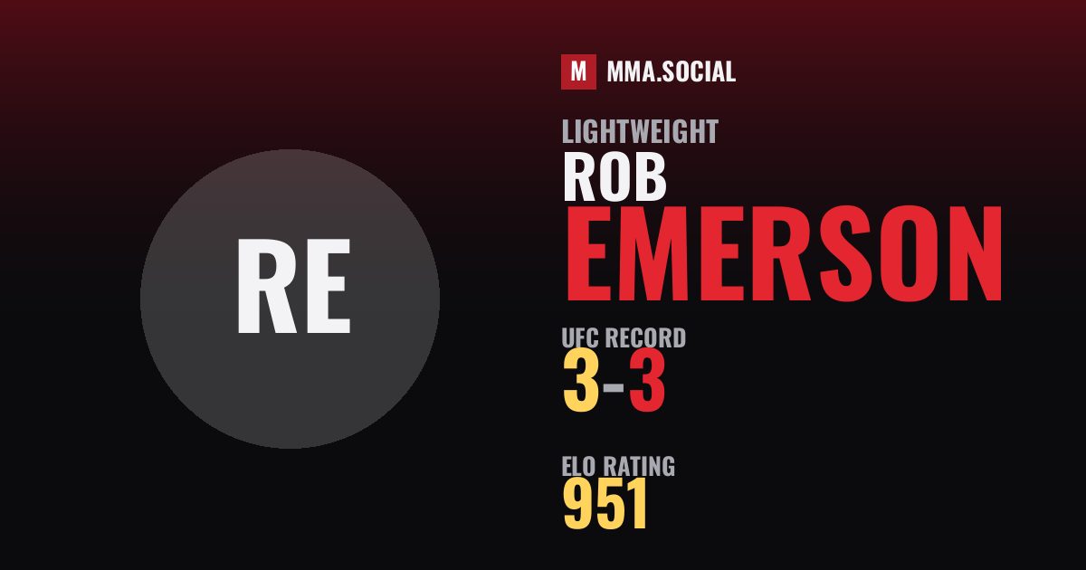 Rob Emerson — UFC fighter profile, record 3-3