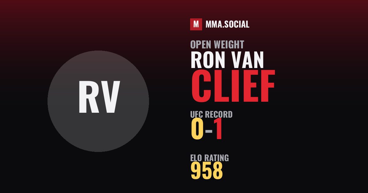 Ron van Clief — UFC fighter profile, record 0-1