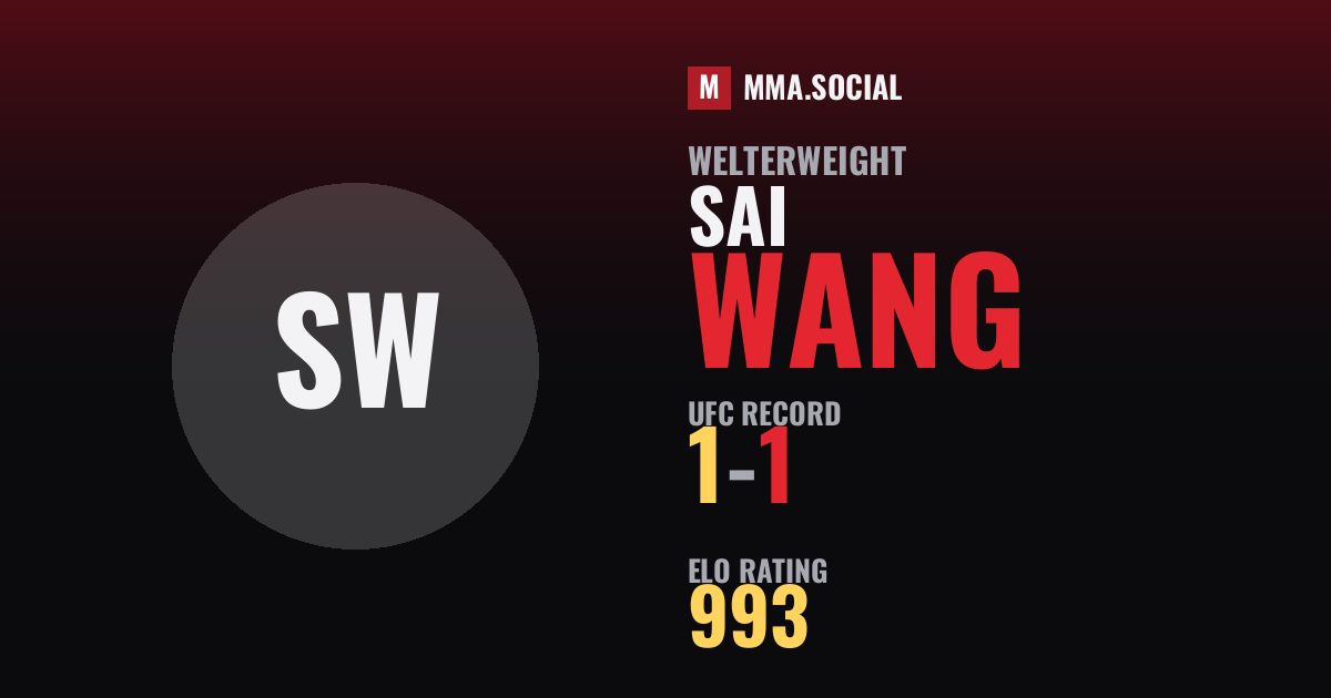Sai Wang — UFC fighter profile, record 1-1