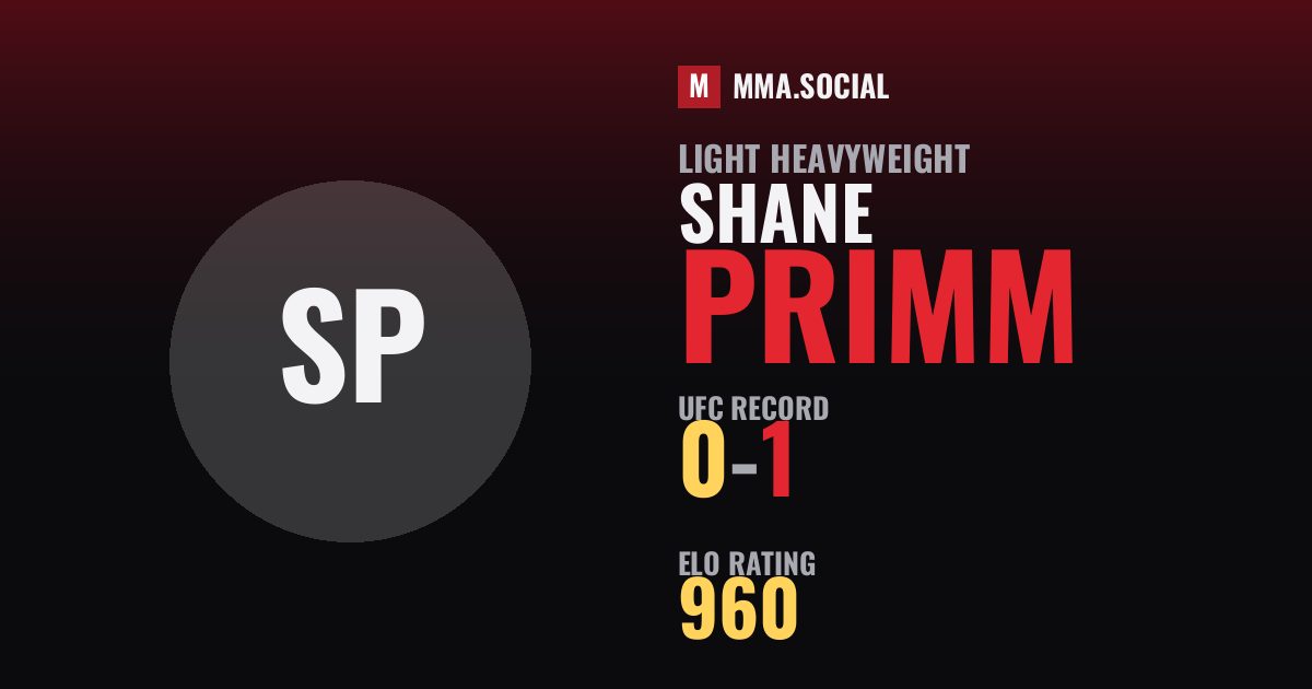 Shane Primm — UFC fighter profile, record 0-1
