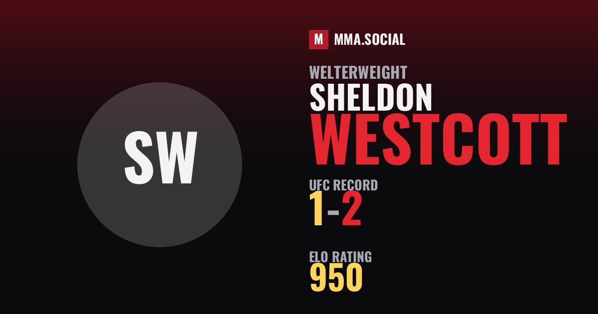Sheldon Westcott — UFC fighter profile, record 1-2