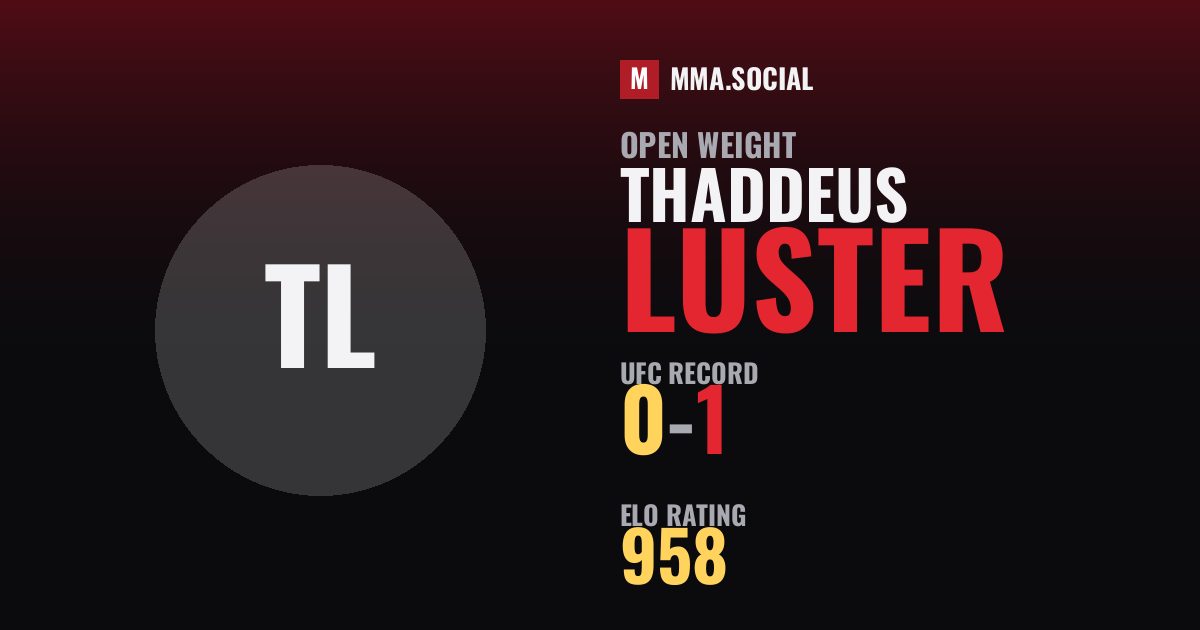 Thaddeus Luster — UFC fighter profile, record 0-1