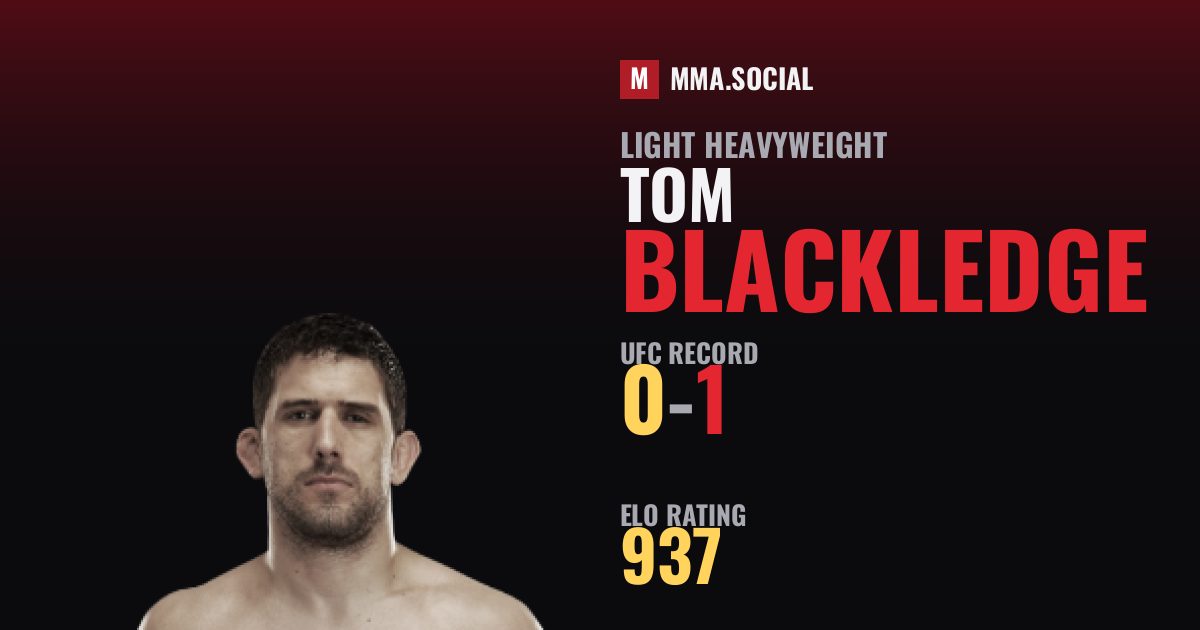 Tom Blackledge — UFC fighter profile, record 0-1