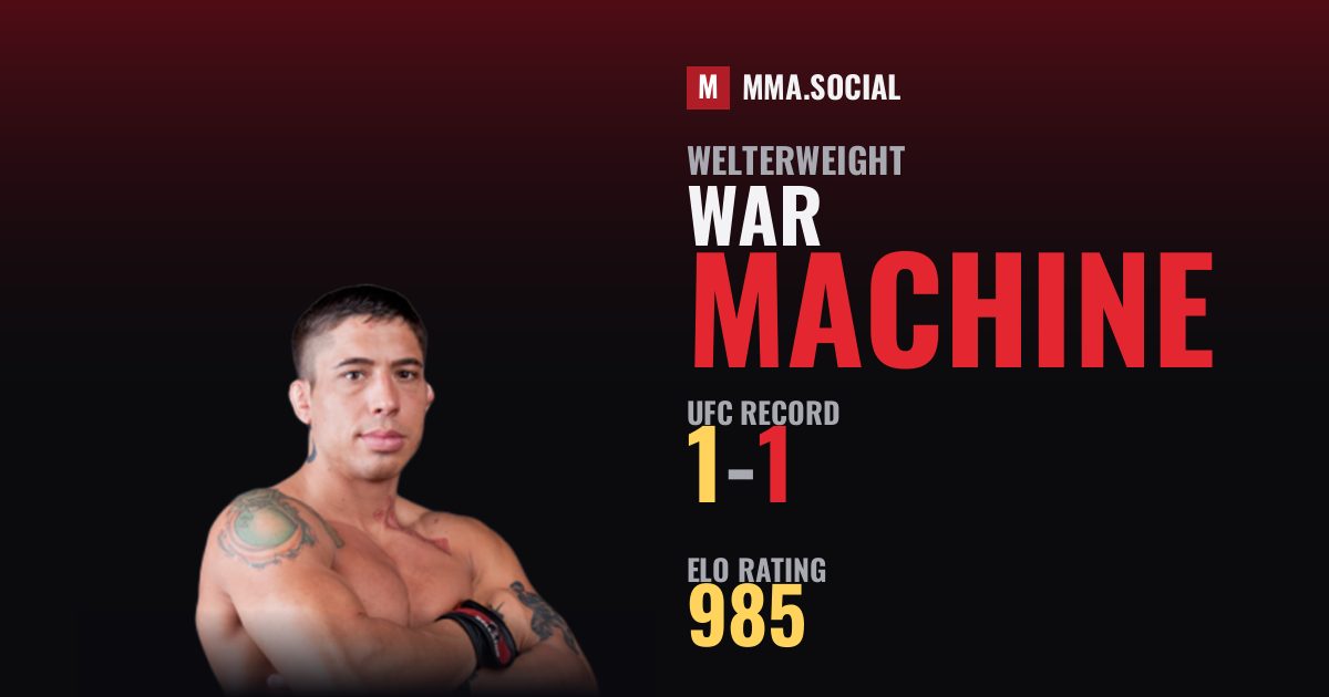 War Machine — UFC fighter profile, record 1-1